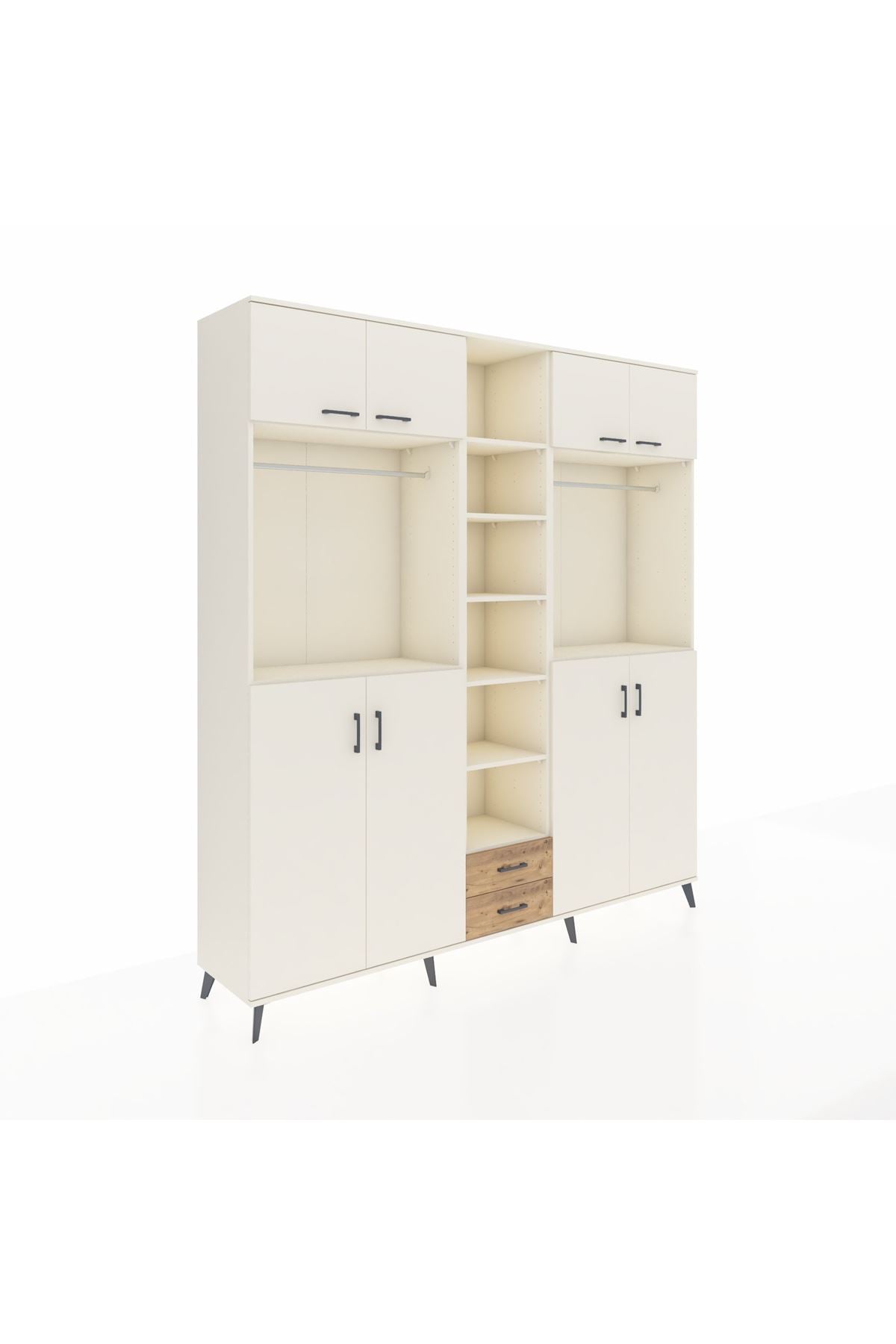 Hyperion Dolap 14 Raflı 2 Çekmeceli 2 Askılı 220x44x243 - S553M013V06B