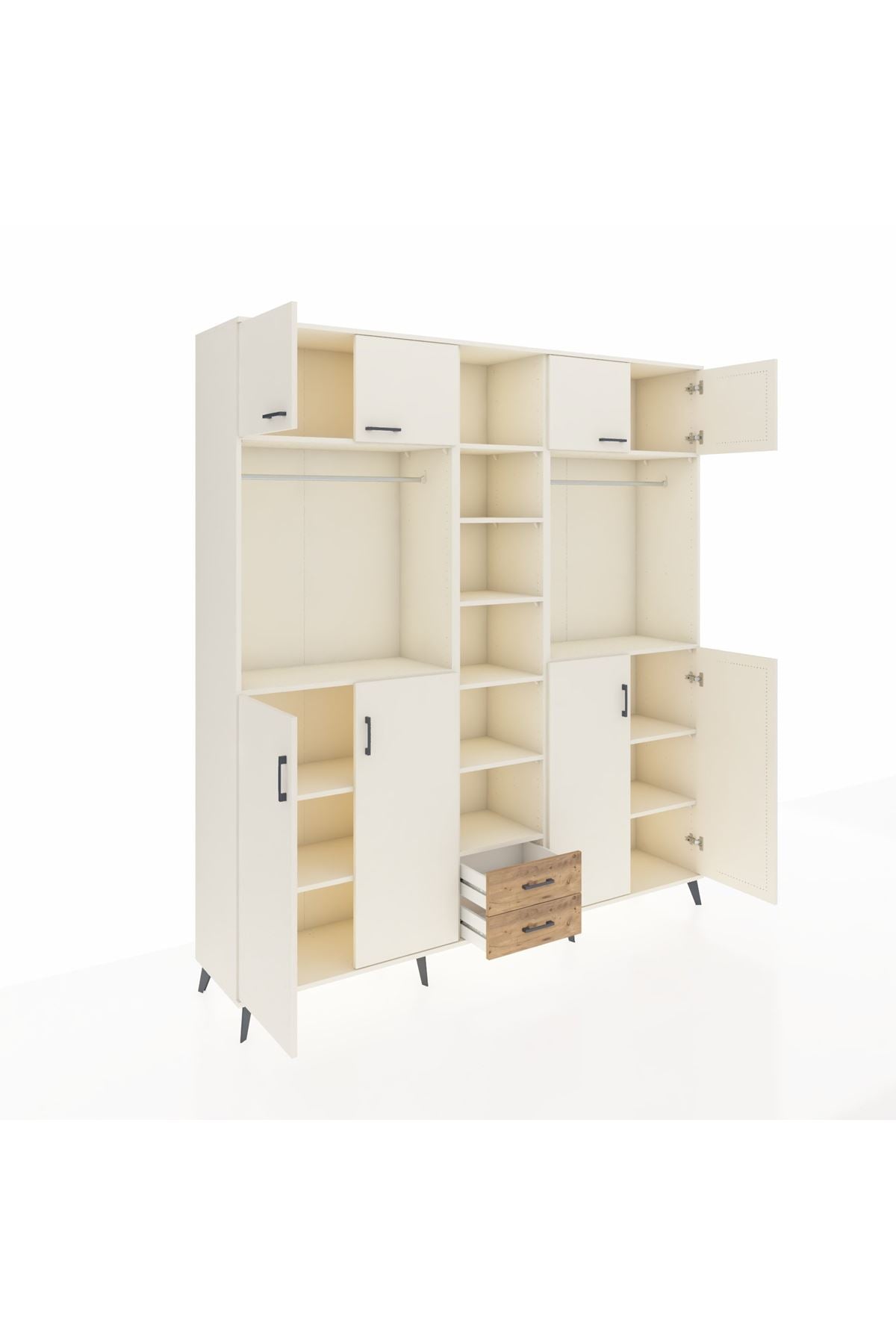 Hyperion Dolap 14 Raflı 2 Çekmeceli 2 Askılı 220x44x243 - S553M013V06B