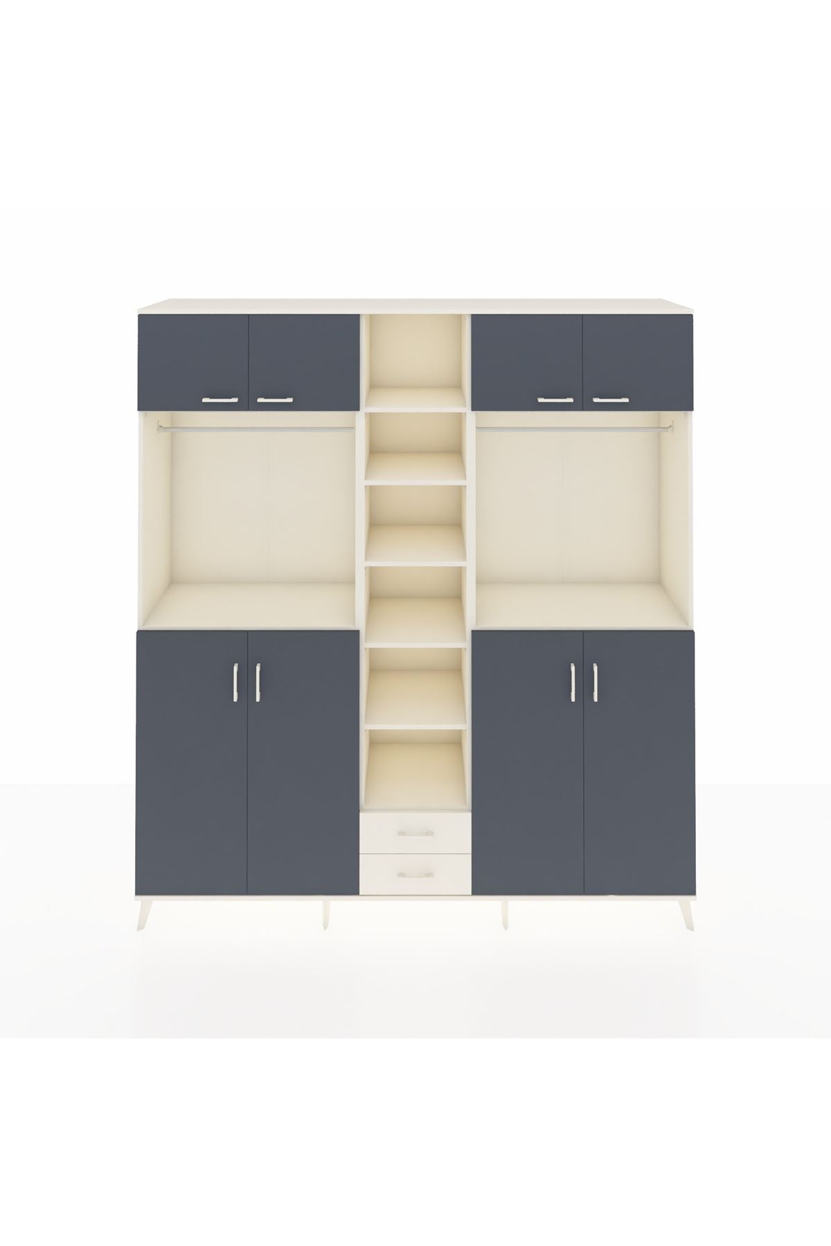 Hyperion Dolap 14 Raflı 2 Çekmeceli 2 Askılı 220x44x243 - S553M013V07B