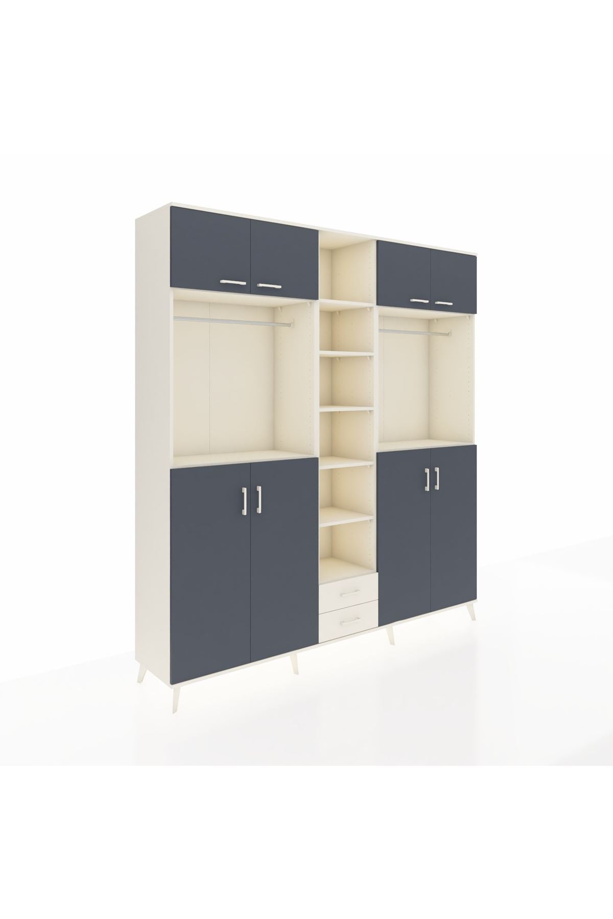 Hyperion Dolap 14 Raflı 2 Çekmeceli 2 Askılı 220x44x243 - S553M013V07B