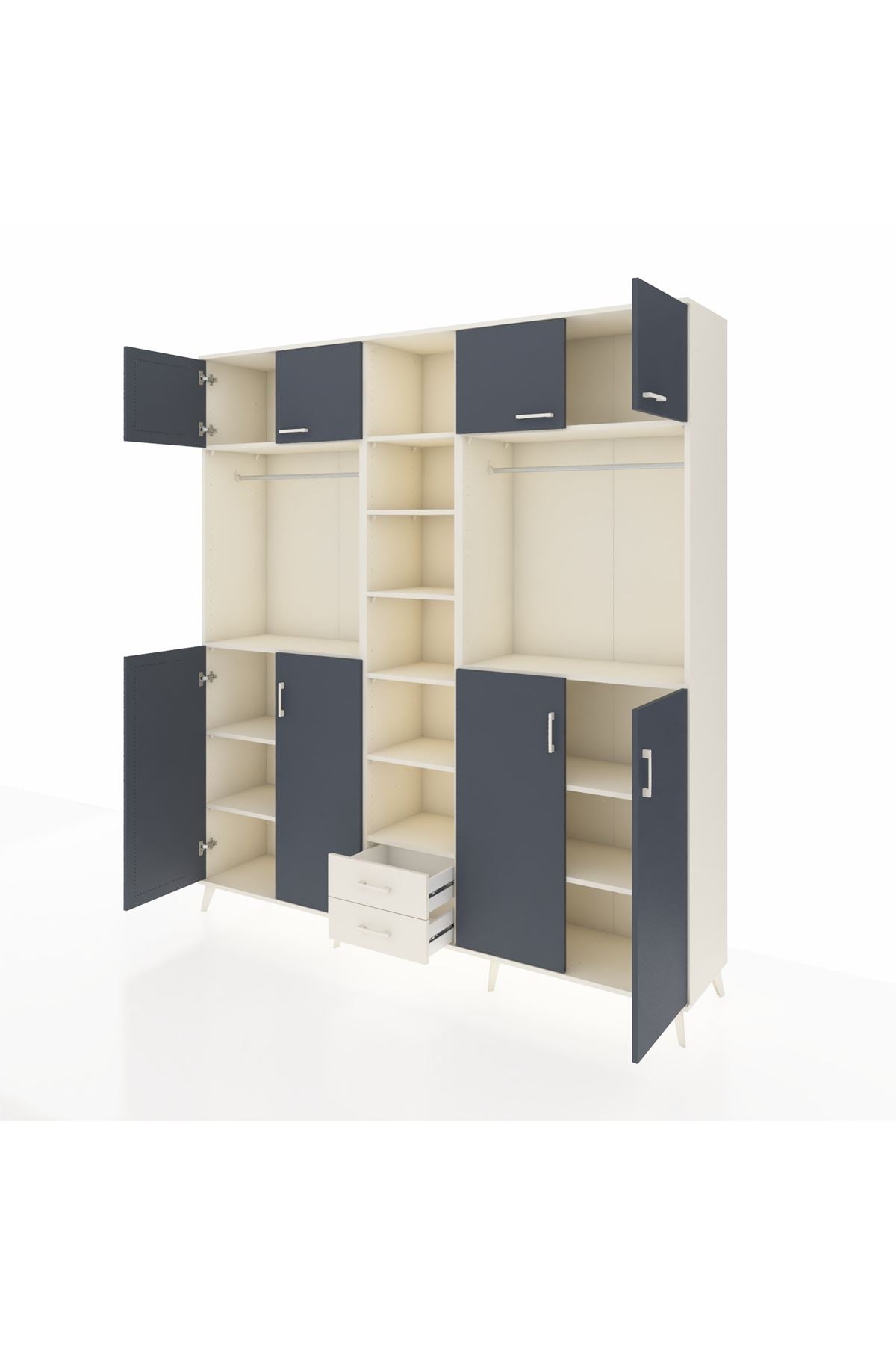 Hyperion Dolap 14 Raflı 2 Çekmeceli 2 Askılı 220x44x243 - S553M013V07B