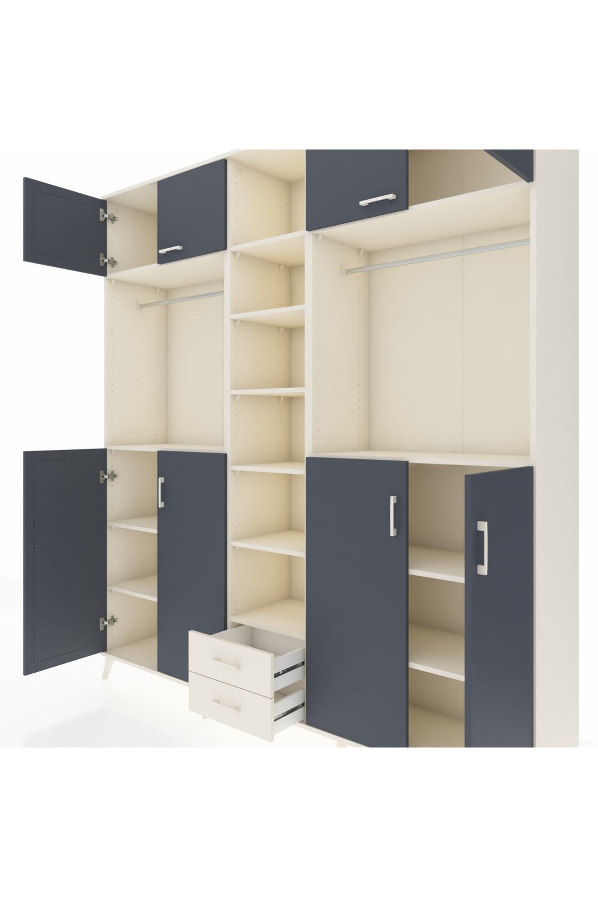 Hyperion Dolap 14 Raflı 2 Çekmeceli 2 Askılı 220x44x243 - S553M013V07B