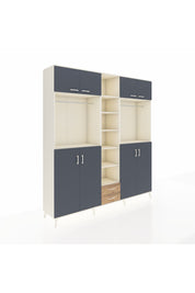 Hyperion Dolap 14 Raflı 2 Çekmeceli 2 Askılı 220x44x243 - S553M013V09B