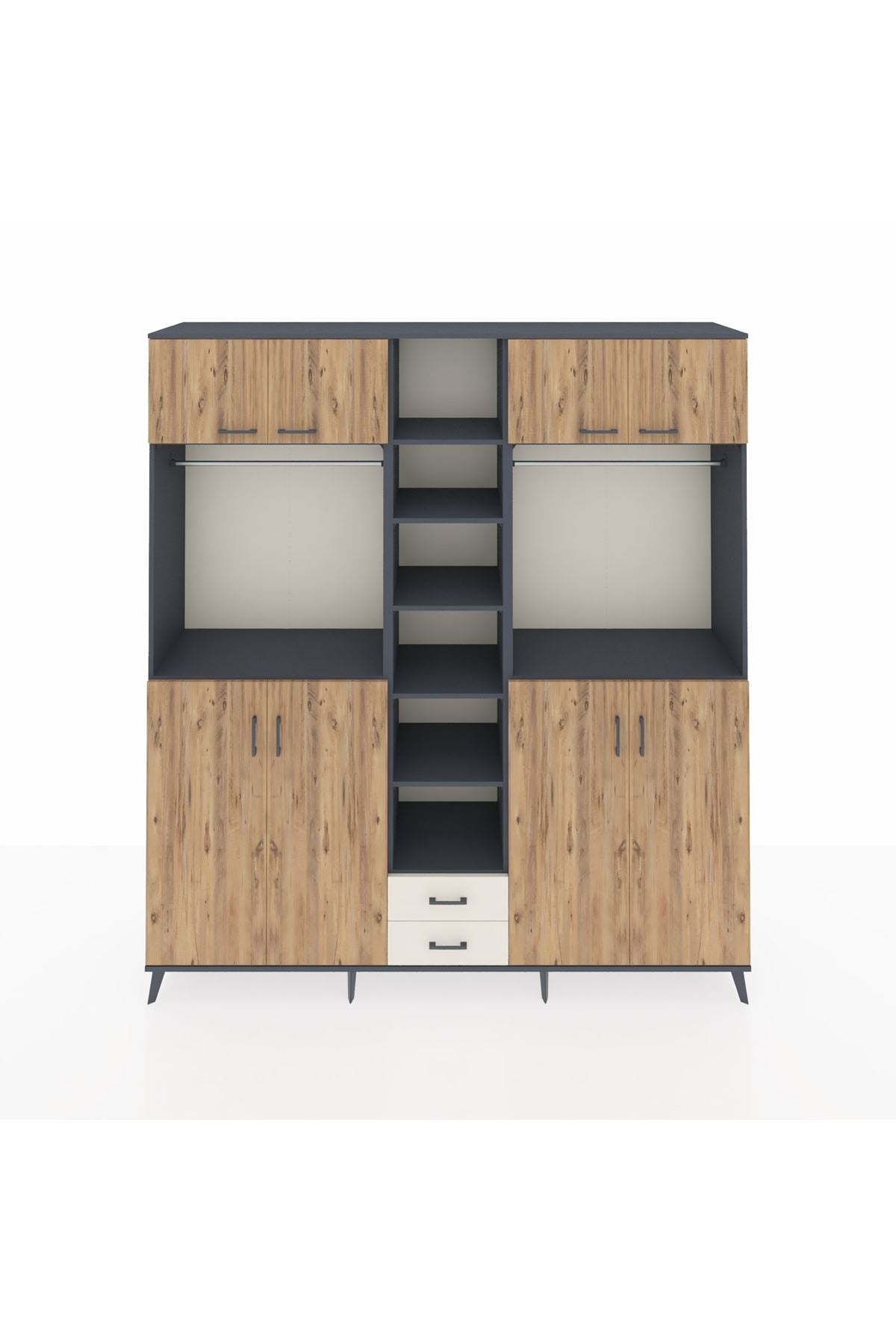 Hyperion Dolap 14 Raflı 2 Çekmeceli 2 Askılı 220x44x243 - S553M013V10B