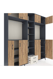 Hyperion Dolap 14 Raflı 2 Çekmeceli 2 Askılı 220x44x243 - S553M013V10B