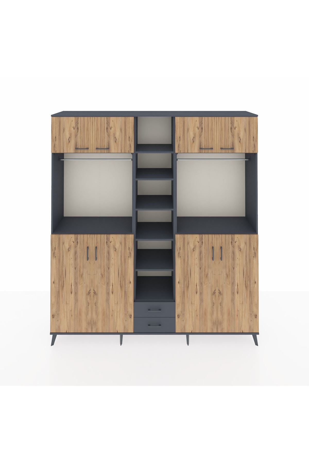 Hyperion Dolap 14 Raflı 2 Çekmeceli 2 Askılı 220x44x243 - S553M013V11B