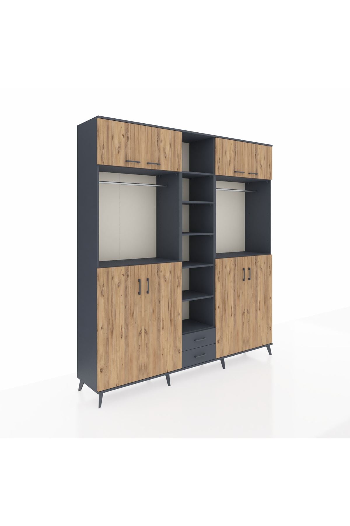 Hyperion Dolap 14 Raflı 2 Çekmeceli 2 Askılı 220x44x243 - S553M013V11B