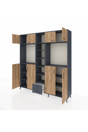 Hyperion Dolap 14 Raflı 2 Çekmeceli 2 Askılı 220x44x243 - S553M013V11B