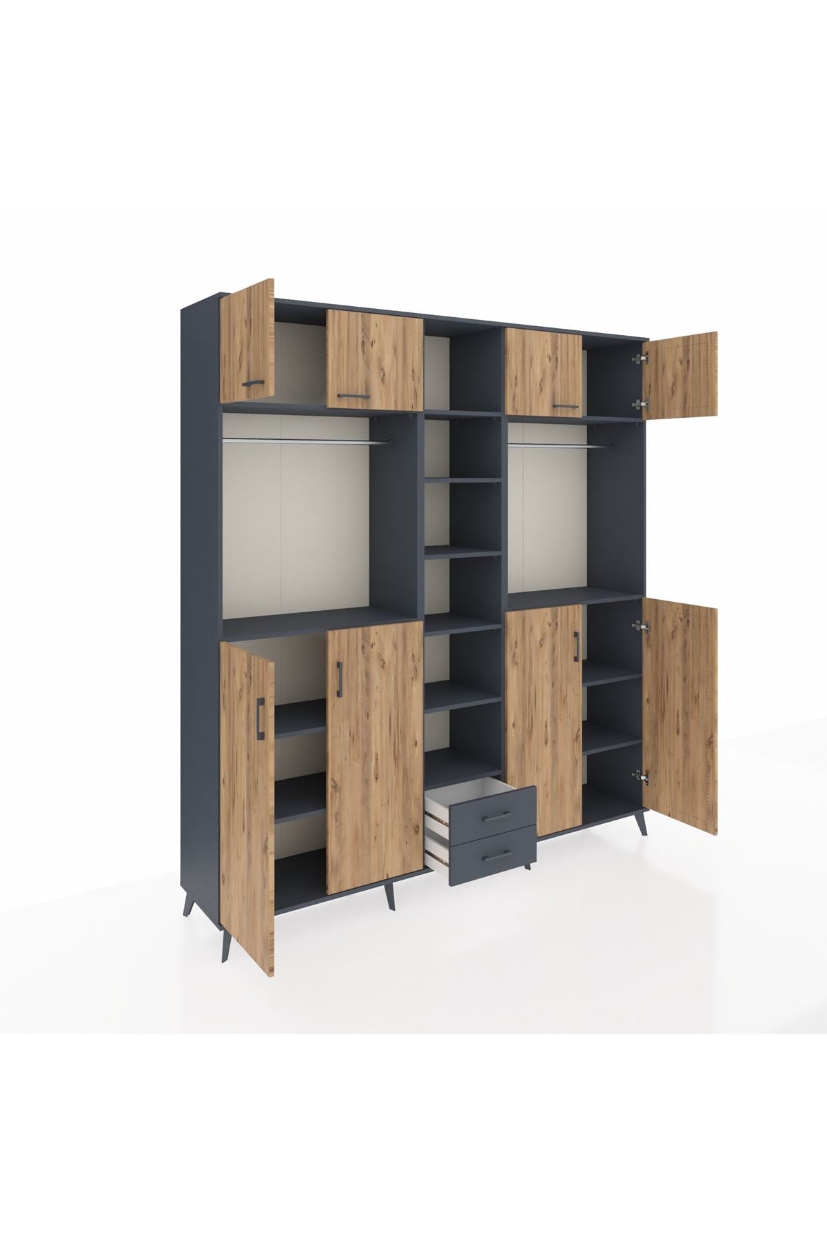 Hyperion Dolap 14 Raflı 2 Çekmeceli 2 Askılı 220x44x243 - S553M013V11B