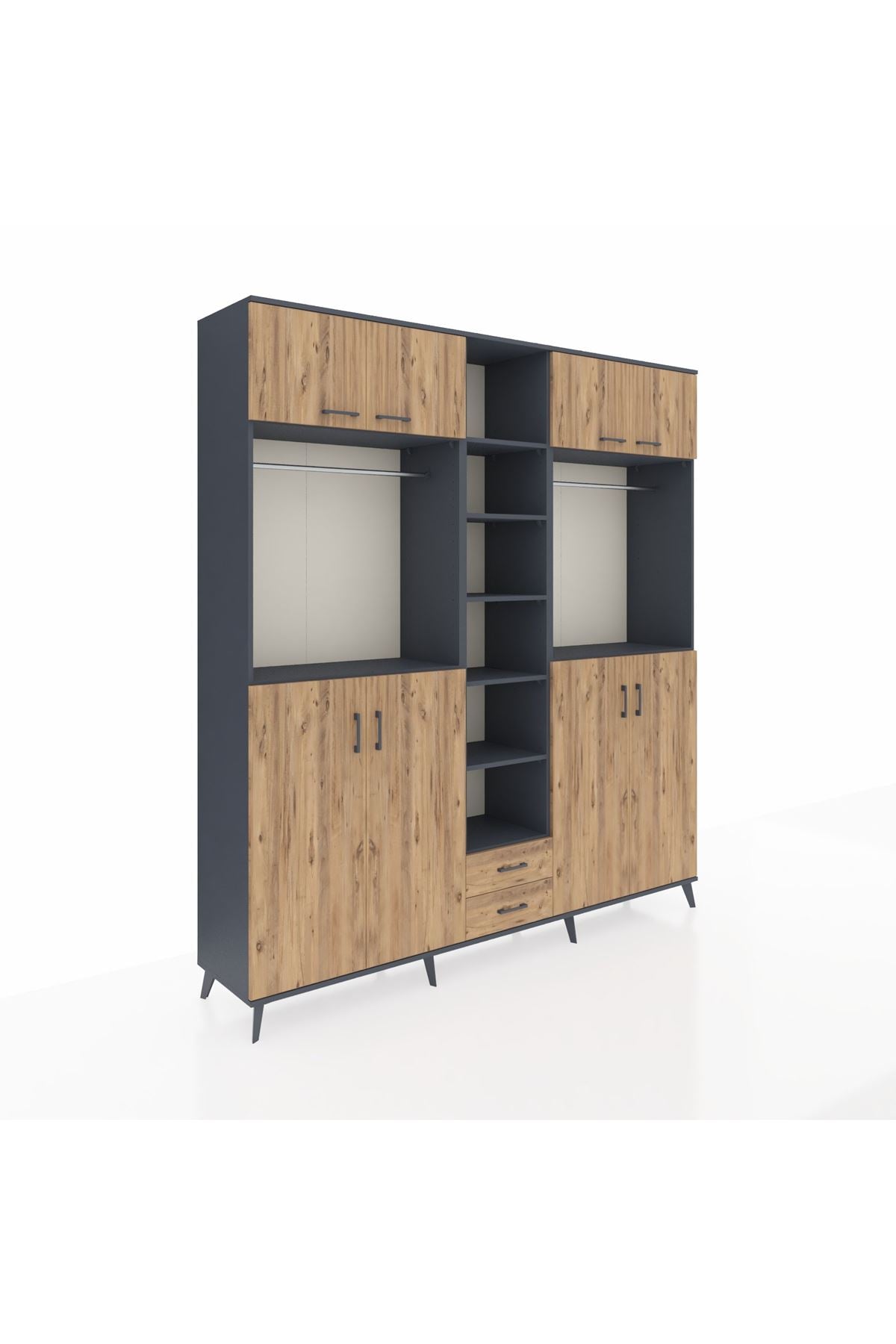 Hyperion Dolap 14 Raflı 2 Çekmeceli 2 Askılı 220x44x243 - S553M013V12B