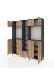 Hyperion Dolap 14 Raflı 2 Çekmeceli 2 Askılı 220x44x243 - S553M013V12B