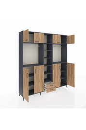 Hyperion Dolap 14 Raflı 2 Çekmeceli 2 Askılı 220x44x243 - S553M013V12B