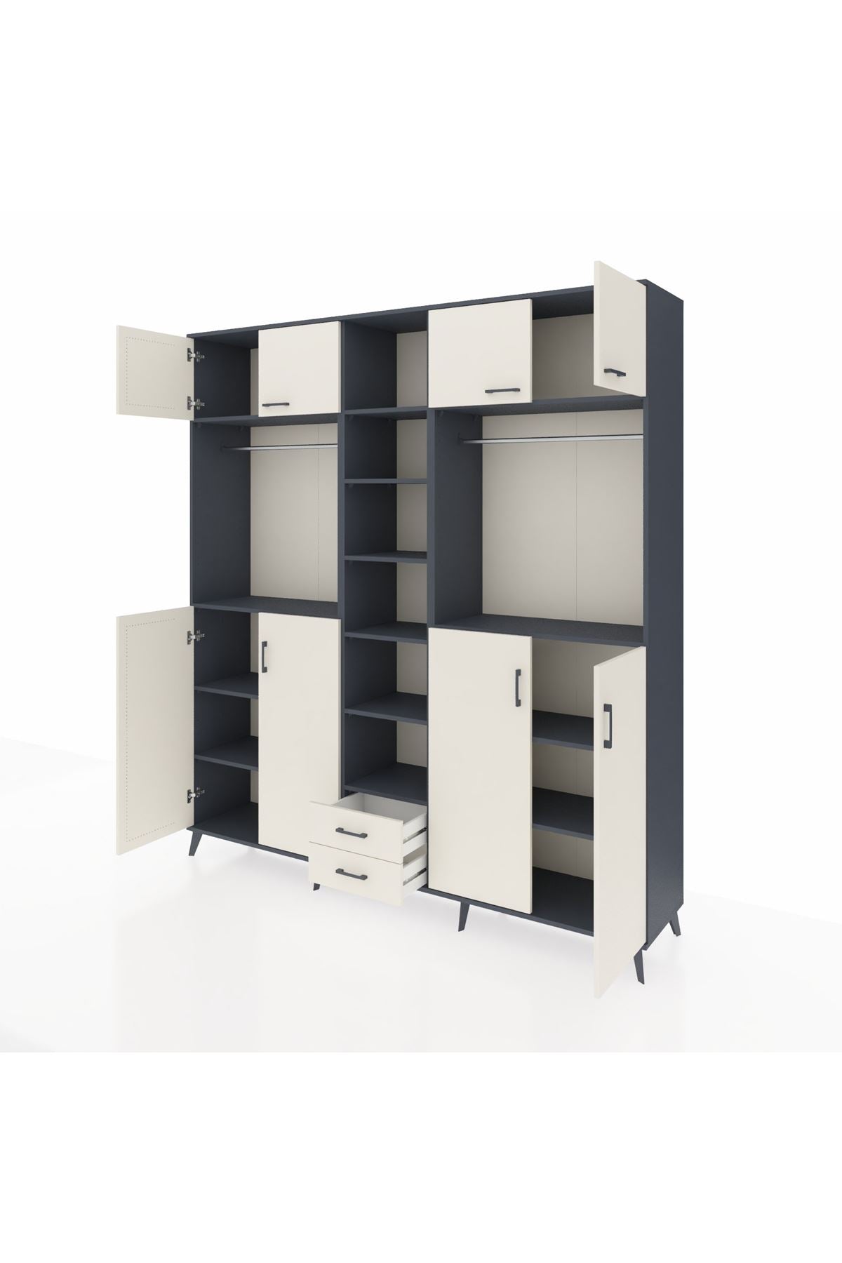 Hyperion Dolap 14 Raflı 2 Çekmeceli 2 Askılı 220x44x243 - S553M013V13B