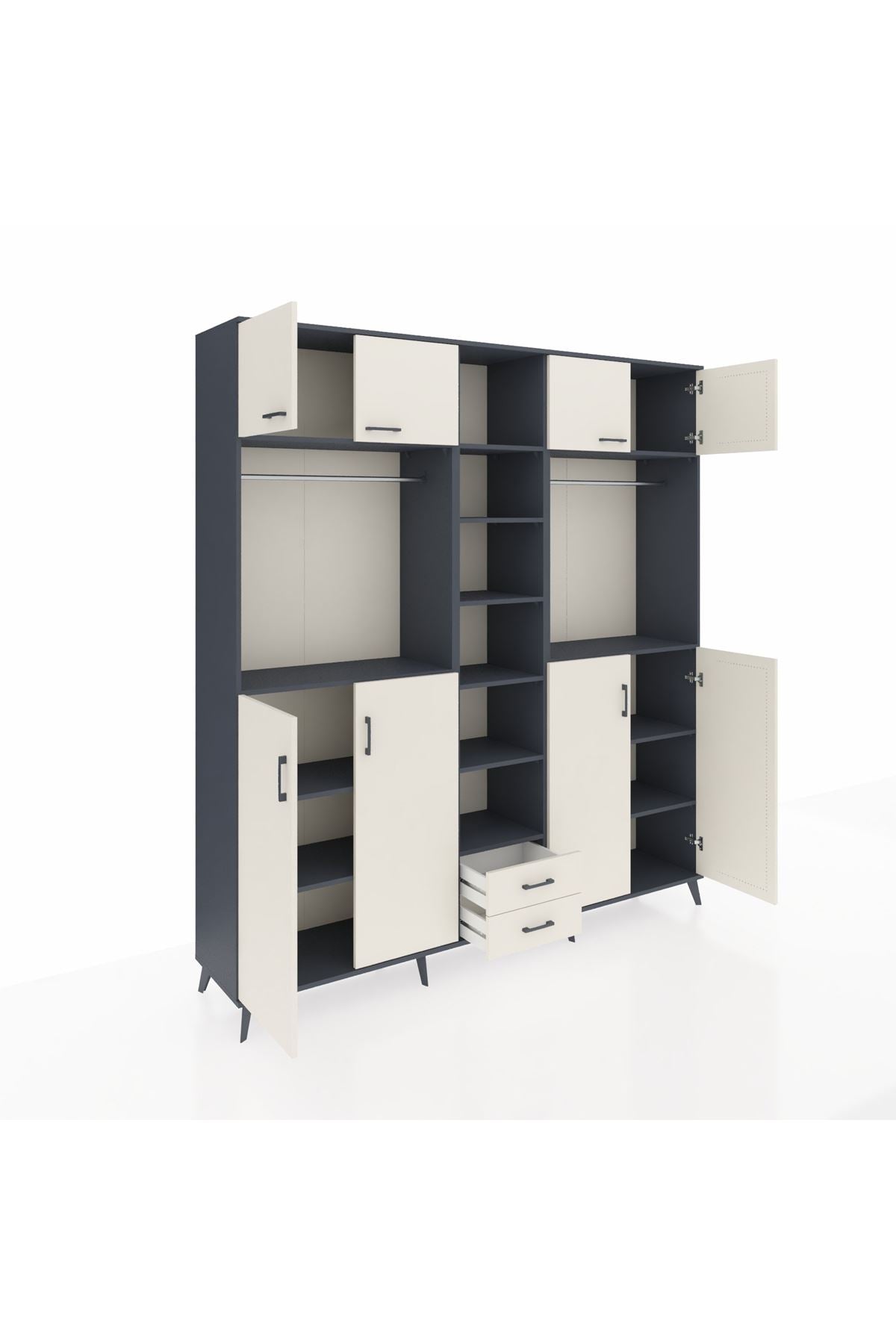 Hyperion Dolap 14 Raflı 2 Çekmeceli 2 Askılı 220x44x243 - S553M013V13B