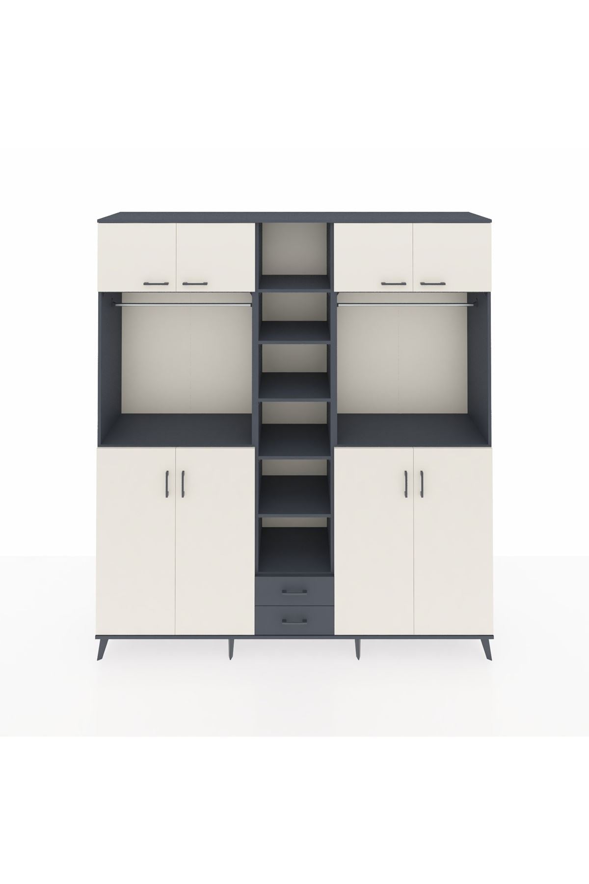 Hyperion Dolap 14 Raflı 2 Çekmeceli 2 Askılı 220x44x243 - S553M013V14B