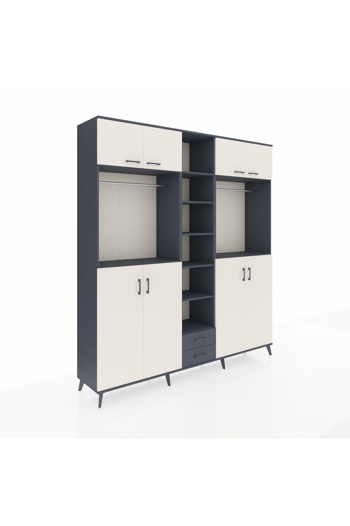 Hyperion Dolap 14 Raflı 2 Çekmeceli 2 Askılı 220x44x243 - S553M013V14B