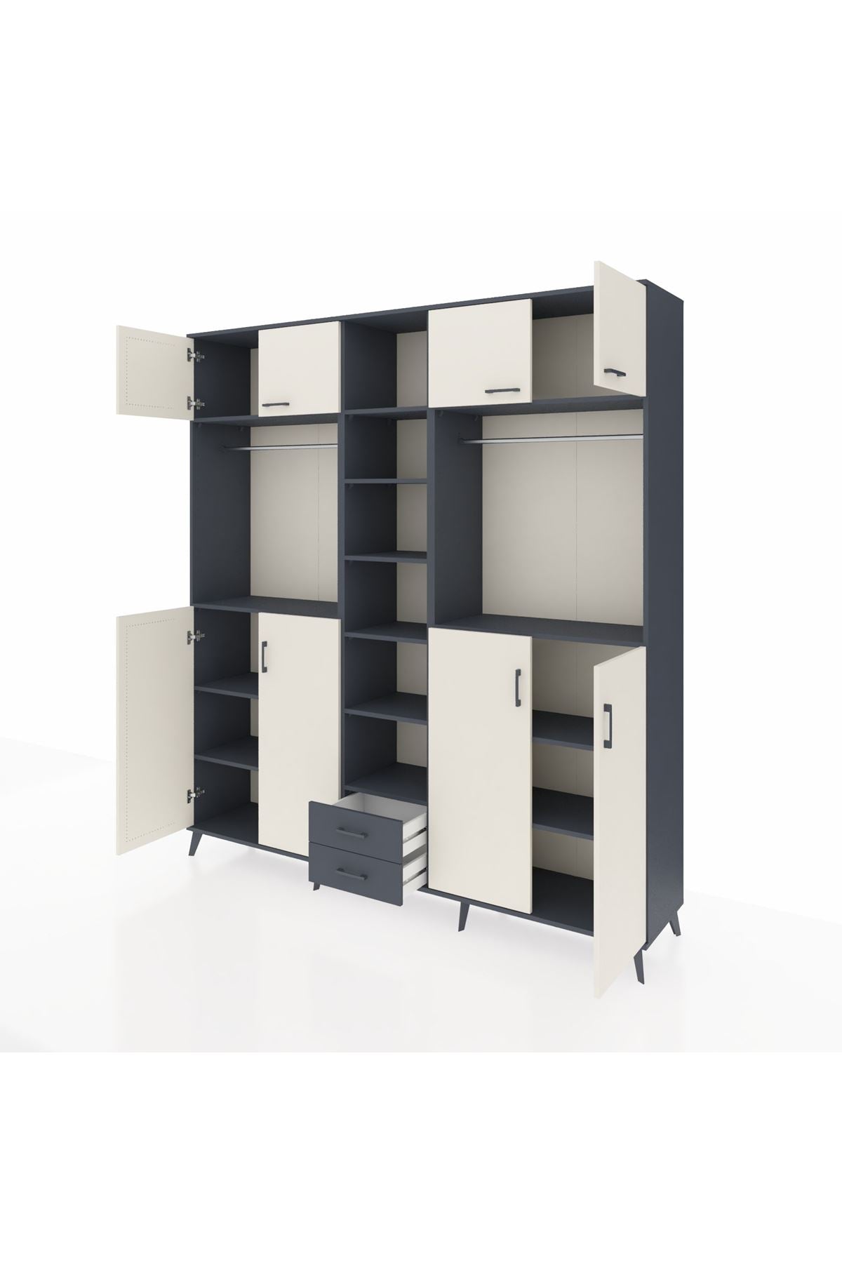 Hyperion Dolap 14 Raflı 2 Çekmeceli 2 Askılı 220x44x243 - S553M013V14B