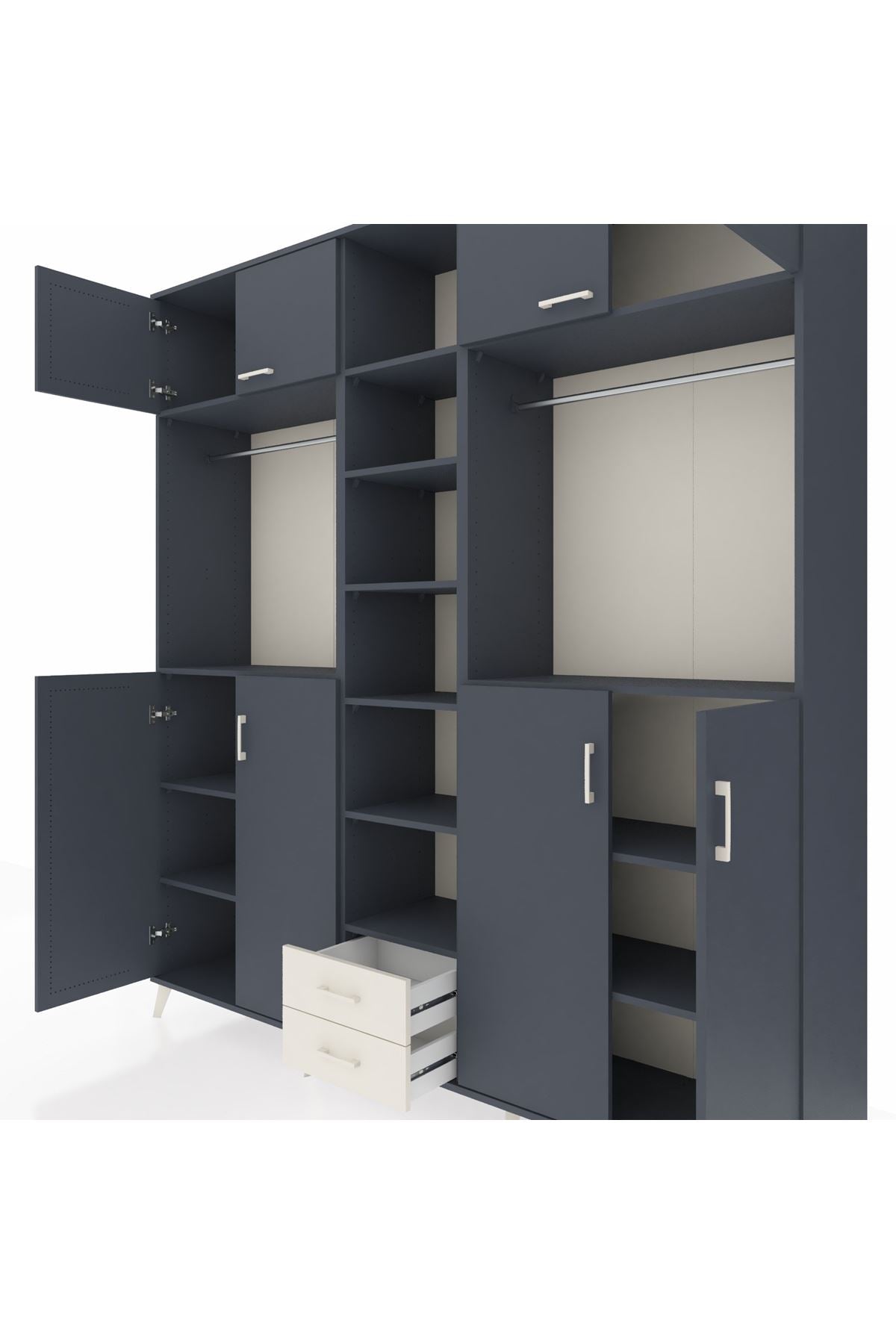 Hyperion Dolap 14 Raflı 2 Çekmeceli 2 Askılı 220x44x243 - S553M013V16B