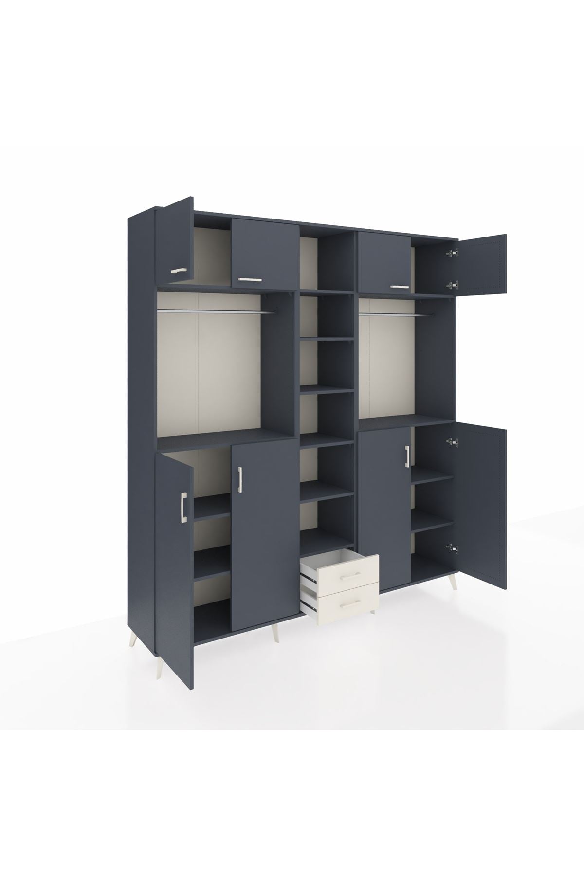 Hyperion Dolap 14 Raflı 2 Çekmeceli 2 Askılı 220x44x243 - S553M013V16B