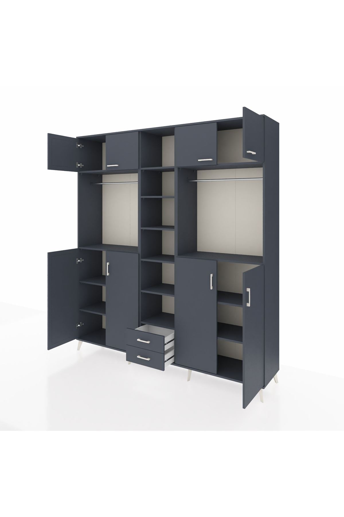 Hyperion Dolap 14 Raflı 2 Çekmeceli 2 Askılı 220x44x243 - S553M013V17B