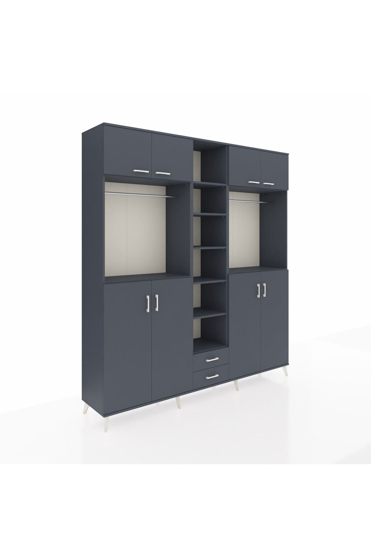 Hyperion Dolap 14 Raflı 2 Çekmeceli 2 Askılı 220x44x243 - S553M013V17B