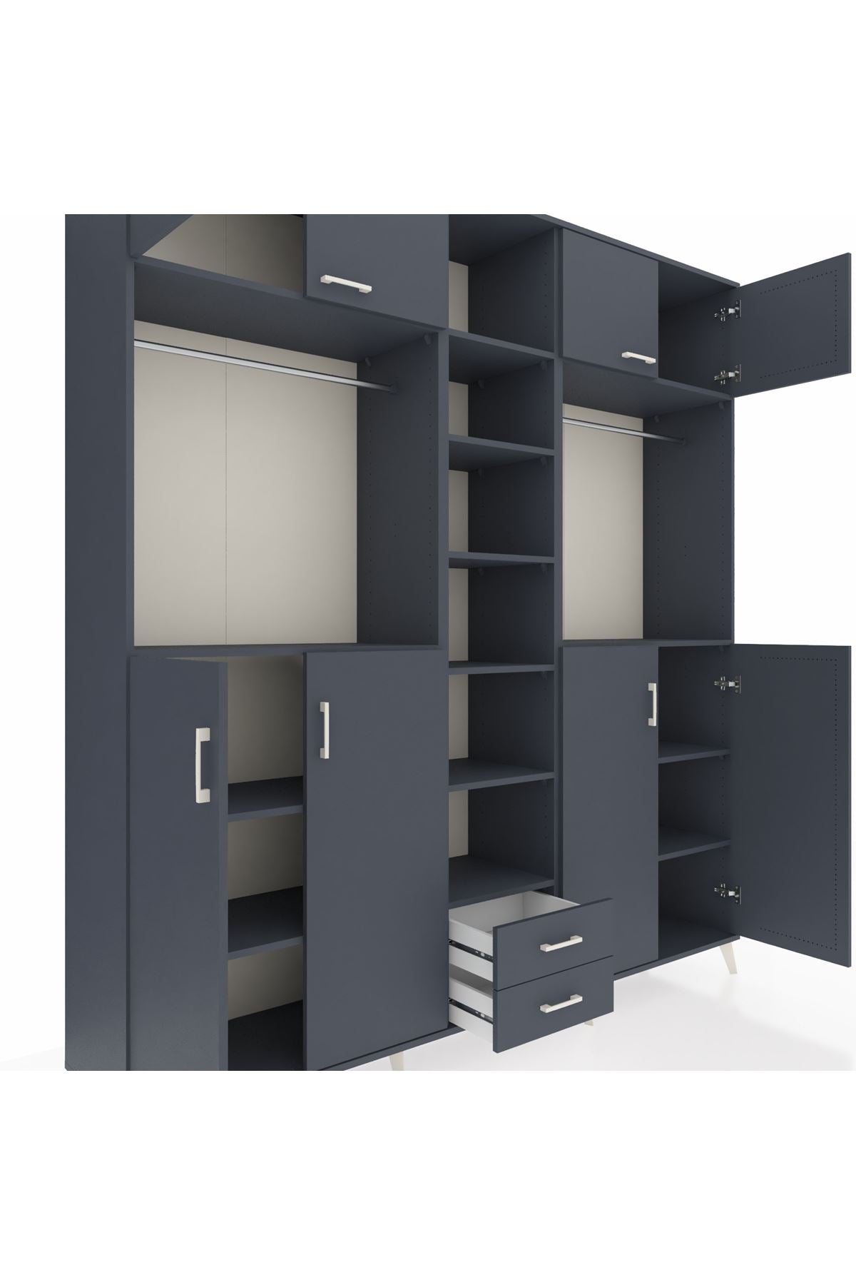 Hyperion Dolap 14 Raflı 2 Çekmeceli 2 Askılı 220x44x243 - S553M013V17B