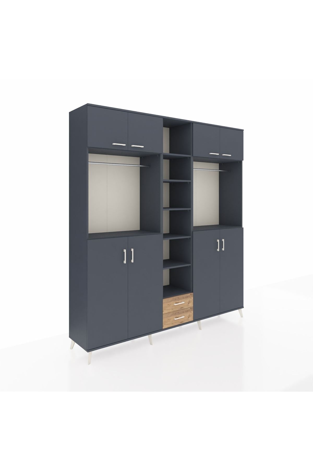 Hyperion Dolap 14 Raflı 2 Çekmeceli 2 Askılı 220x44x243 - S553M013V18B