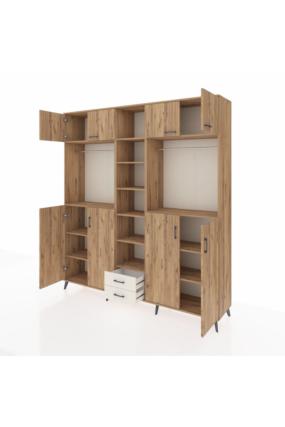 Hyperion Dolap 14 Raflı 2 Çekmeceli 2 Askılı 220x44x243 - S553M013V19B