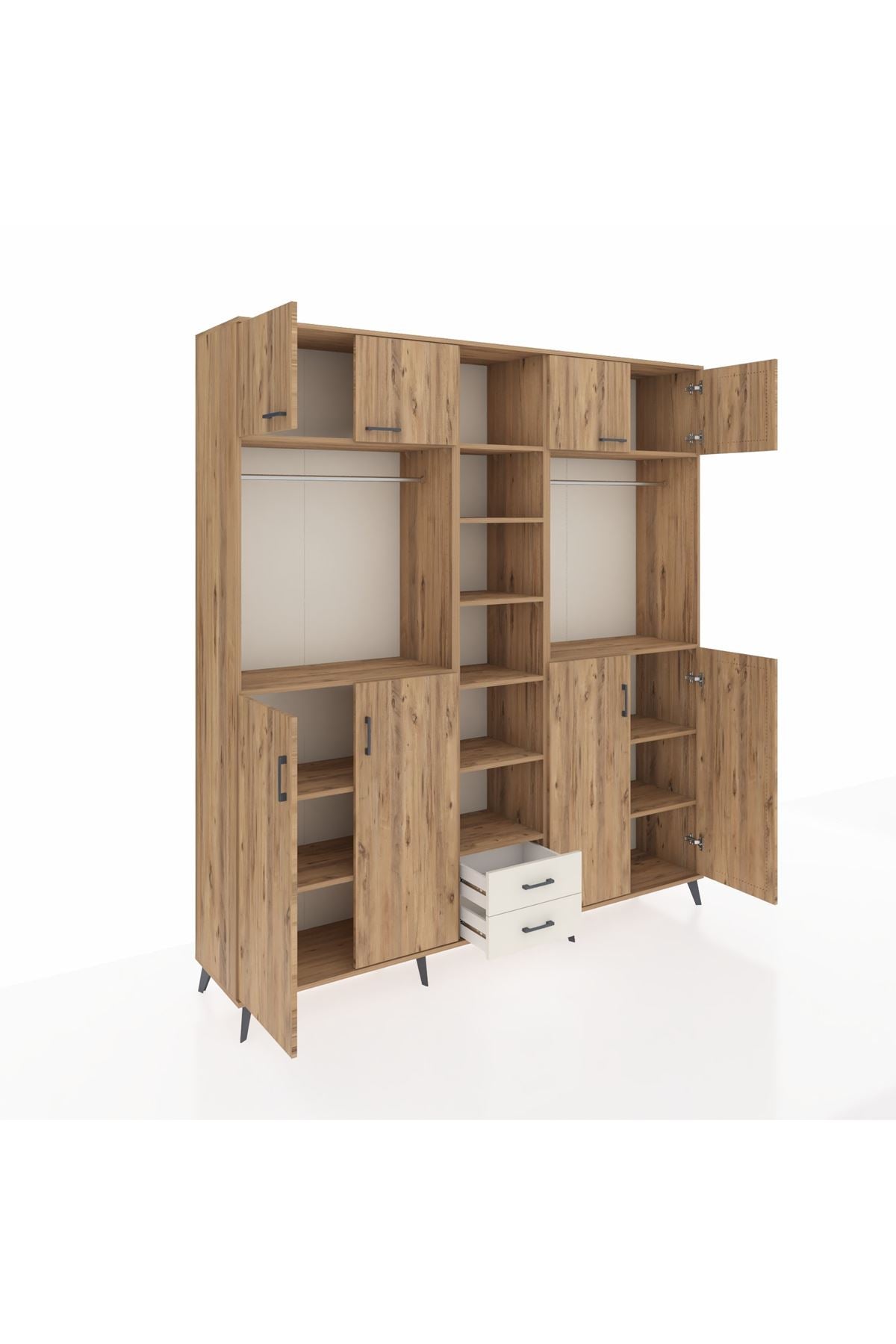 Hyperion Dolap 14 Raflı 2 Çekmeceli 2 Askılı 220x44x243 - S553M013V19B