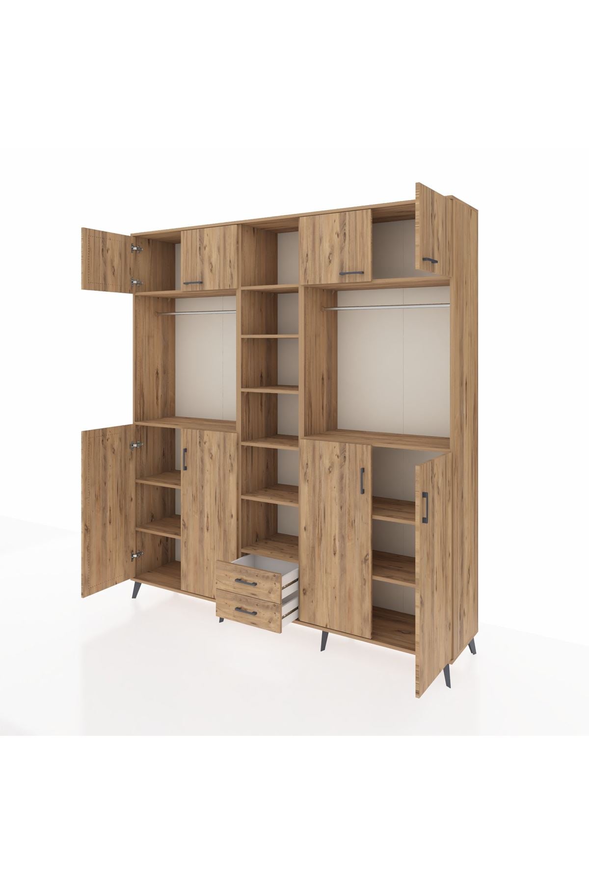 Hyperion Dolap 14 Raflı 2 Çekmeceli 2 Askılı 220x44x243 - S553M013V21B