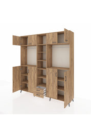 Hyperion Dolap 14 Raflı 2 Çekmeceli 2 Askılı 220x44x243 - S553M013V21B