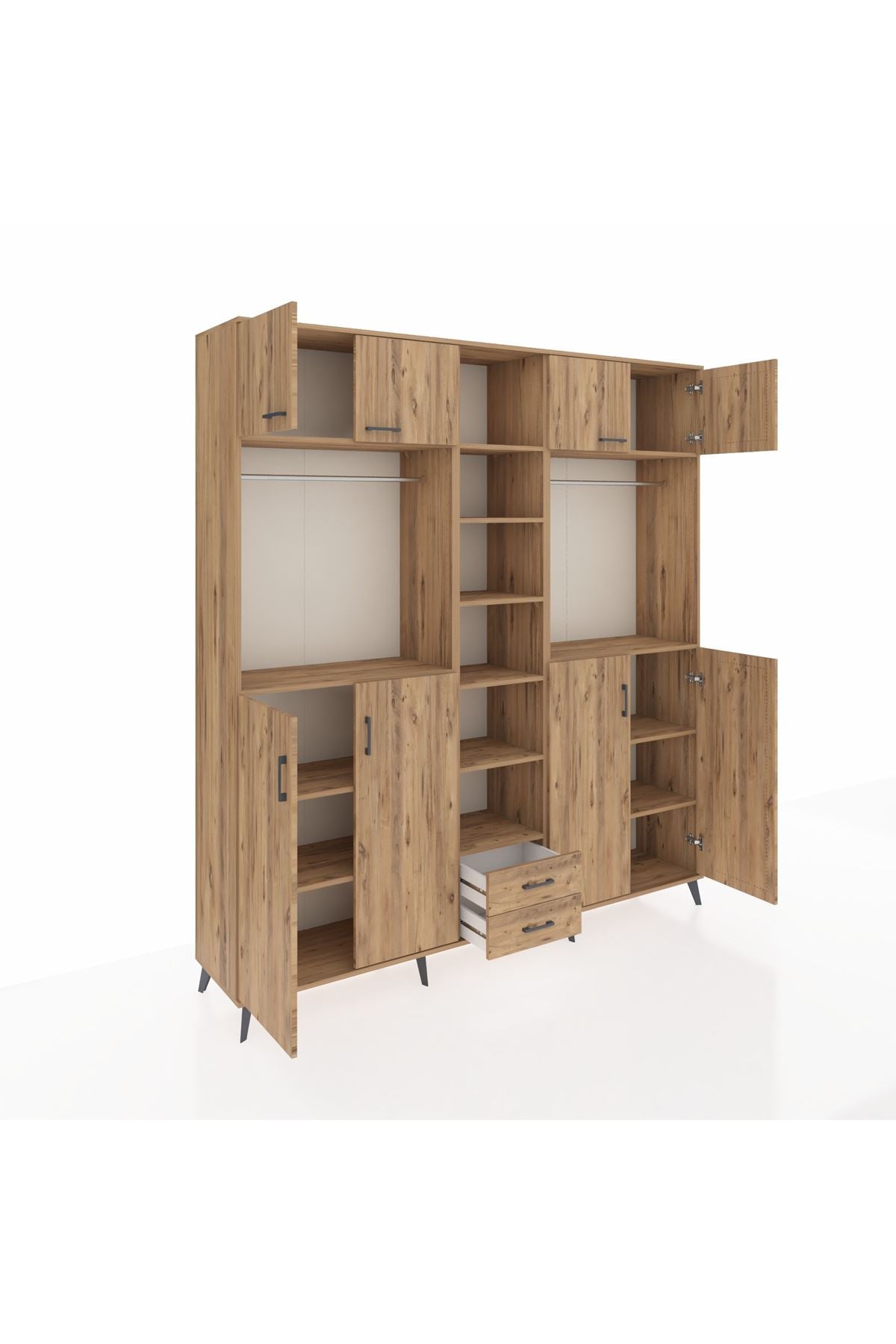 Hyperion Dolap 14 Raflı 2 Çekmeceli 2 Askılı 220x44x243 - S553M013V21B