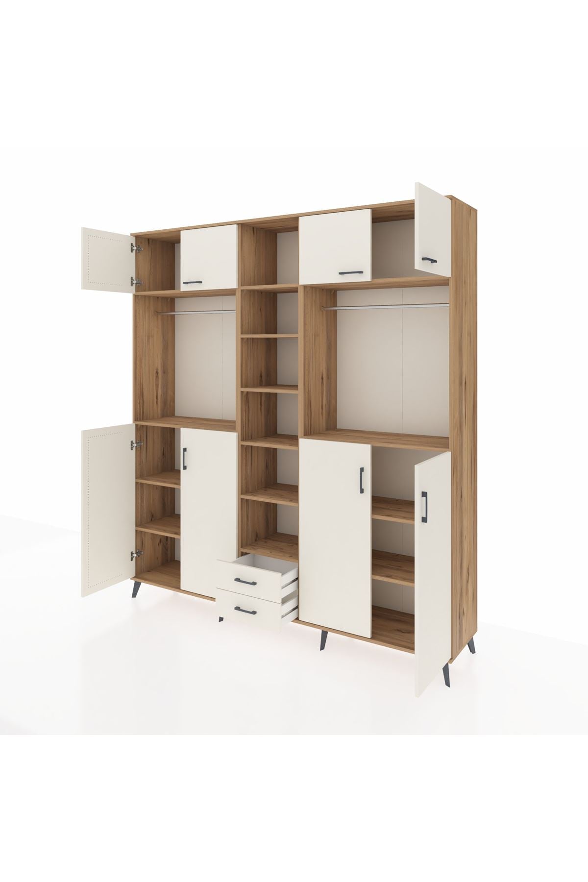 Hyperion Dolap 14 Raflı 2 Çekmeceli 2 Askılı 220x44x243 - S553M013V22B