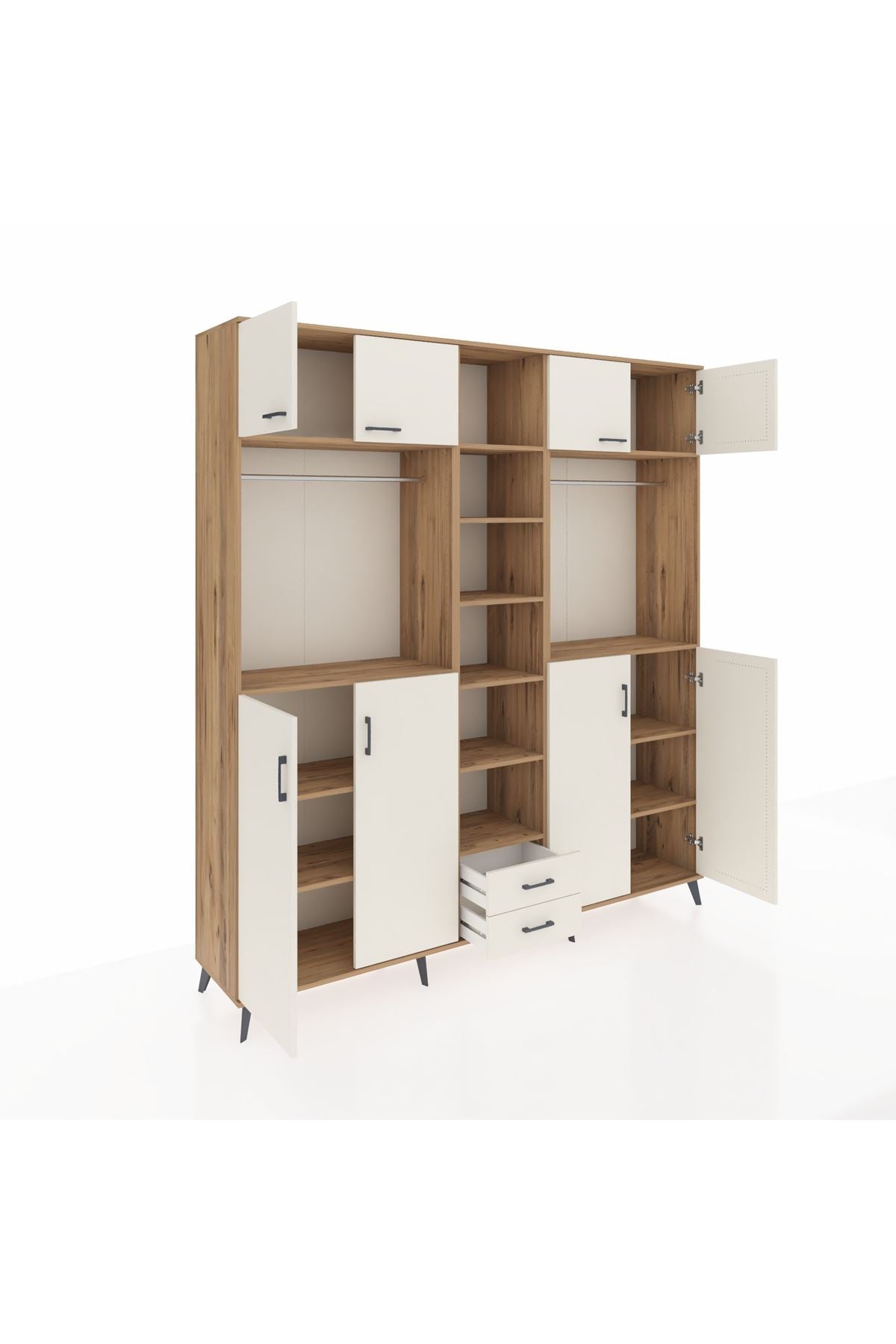 Hyperion Dolap 14 Raflı 2 Çekmeceli 2 Askılı 220x44x243 - S553M013V22B