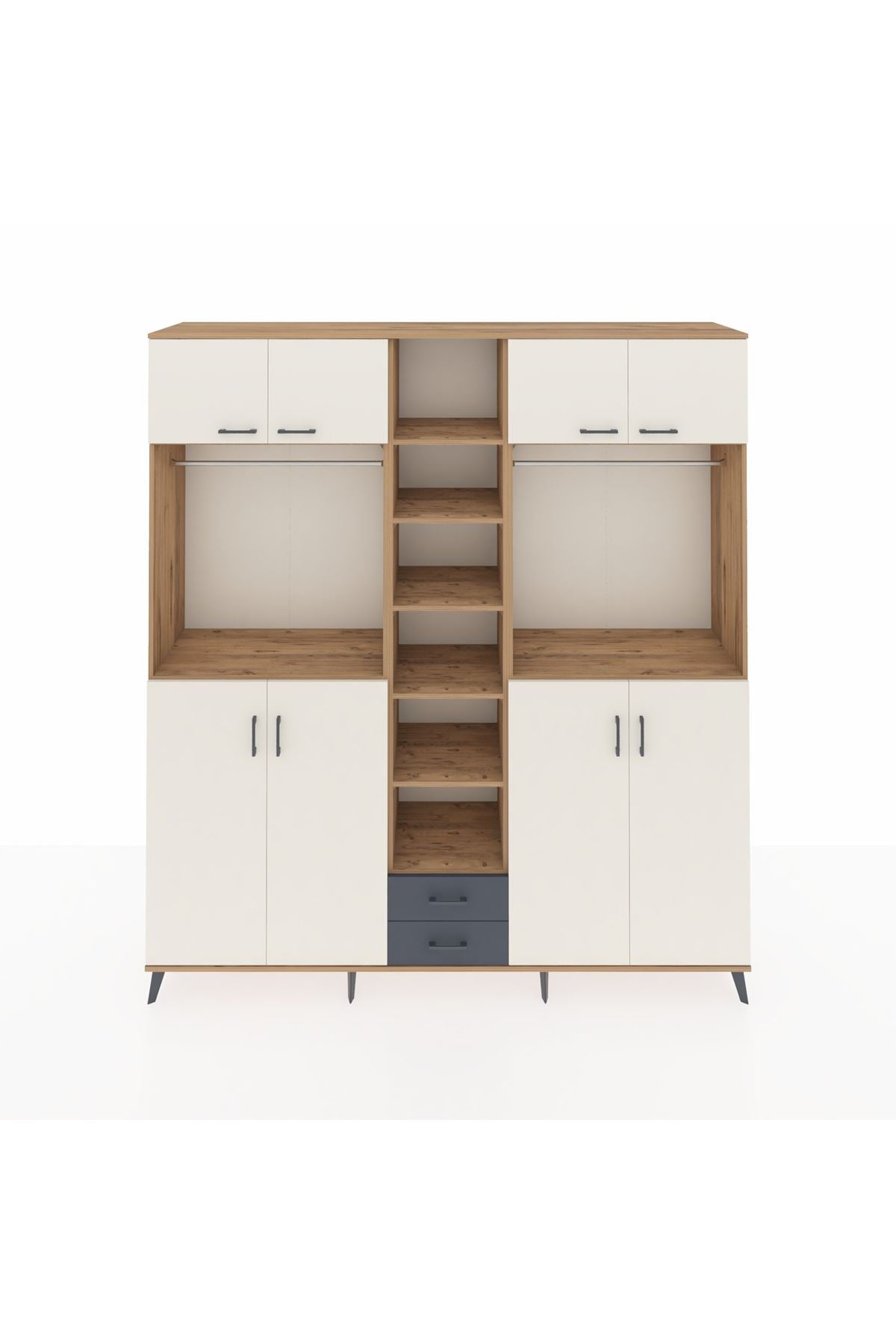 Hyperion Dolap 14 Raflı 2 Çekmeceli 2 Askılı 220x44x243 - S553M013V23B