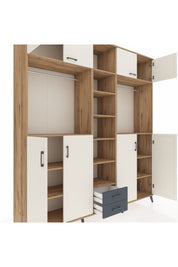 Hyperion Dolap 14 Raflı 2 Çekmeceli 2 Askılı 220x44x243 - S553M013V23B