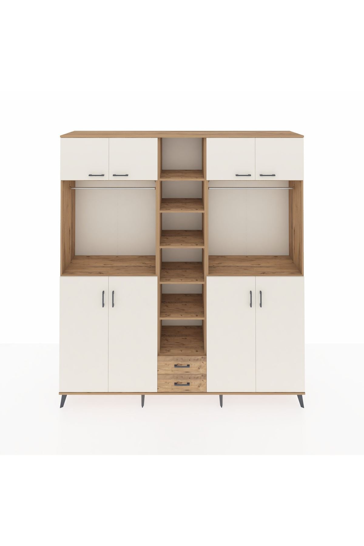 Hyperion Dolap 14 Raflı 2 Çekmeceli 2 Askılı 220x44x243 - S553M013V24B