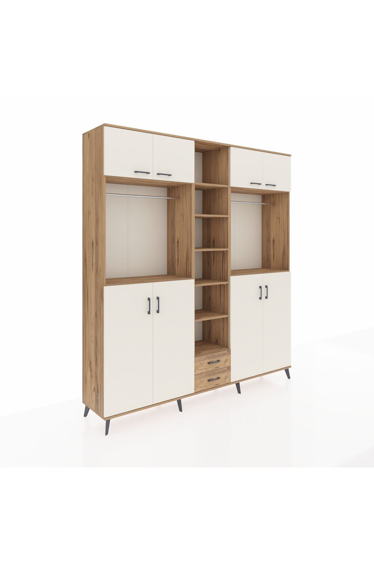 Hyperion Dolap 14 Raflı 2 Çekmeceli 2 Askılı 220x44x243 - S553M013V24B