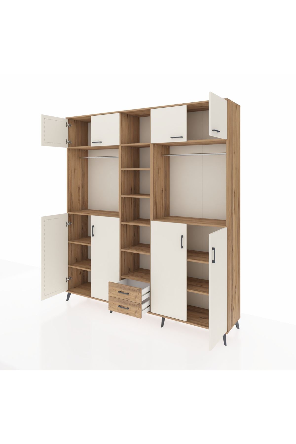 Hyperion Dolap 14 Raflı 2 Çekmeceli 2 Askılı 220x44x243 - S553M013V24B