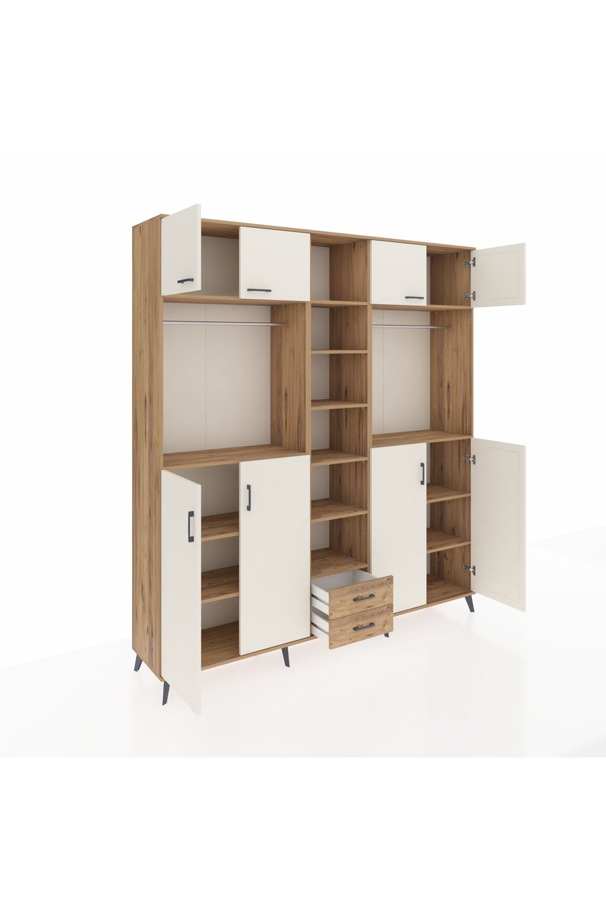 Hyperion Dolap 14 Raflı 2 Çekmeceli 2 Askılı 220x44x243 - S553M013V24B