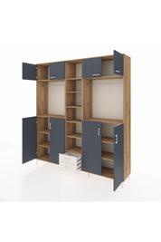 Hyperion Dolap 14 Raflı 2 Çekmeceli 2 Askılı 220x44x243 - S553M013V25B