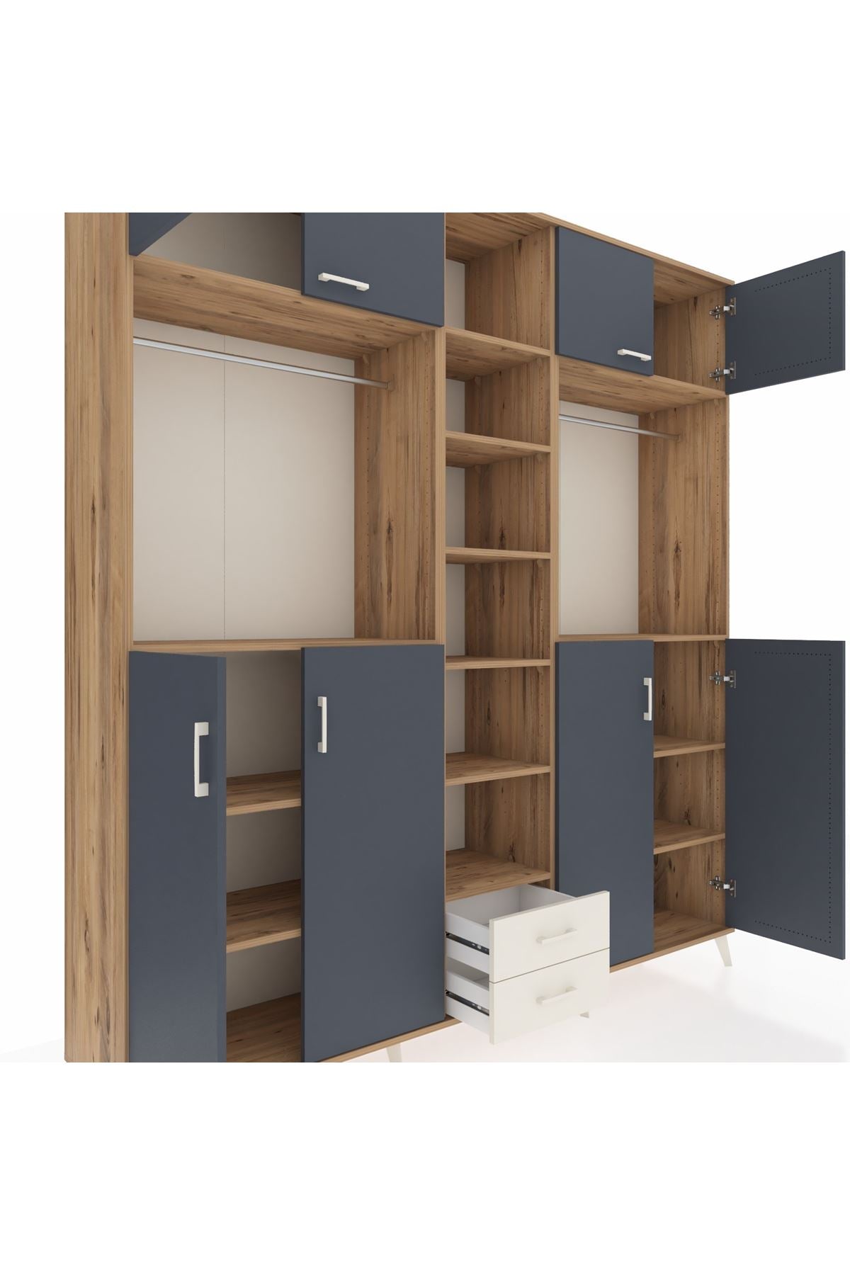 Hyperion Dolap 14 Raflı 2 Çekmeceli 2 Askılı 220x44x243 - S553M013V25B