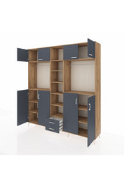 Hyperion Dolap 14 Raflı 2 Çekmeceli 2 Askılı 220x44x243 - S553M013V26B