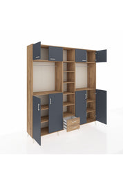 Hyperion Dolap 14 Raflı 2 Çekmeceli 2 Askılı 220x44x243 - S553M013V27B