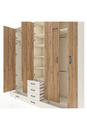 Hyperion Dolap 6 Raflı 6 Çekmeceli 4 Askılı 220x44x243 Aytaşı-Çam/Aytaşı