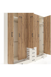 Hyperion Dolap 6 Raflı 6 Çekmeceli 4 Askılı 220x44x243 Aytaşı-Çam/Aytaşı