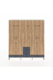 Hyperion Dolap 6 Raflı 6 Çekmeceli 4 Askılı 220x44x243 Aytaşı-Çam/Antrasit