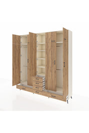 Hyperion Dolap 6 Raflı 6 Çekmeceli 4 Askılı 220x44x243 Aytaşı-Çam/Çam