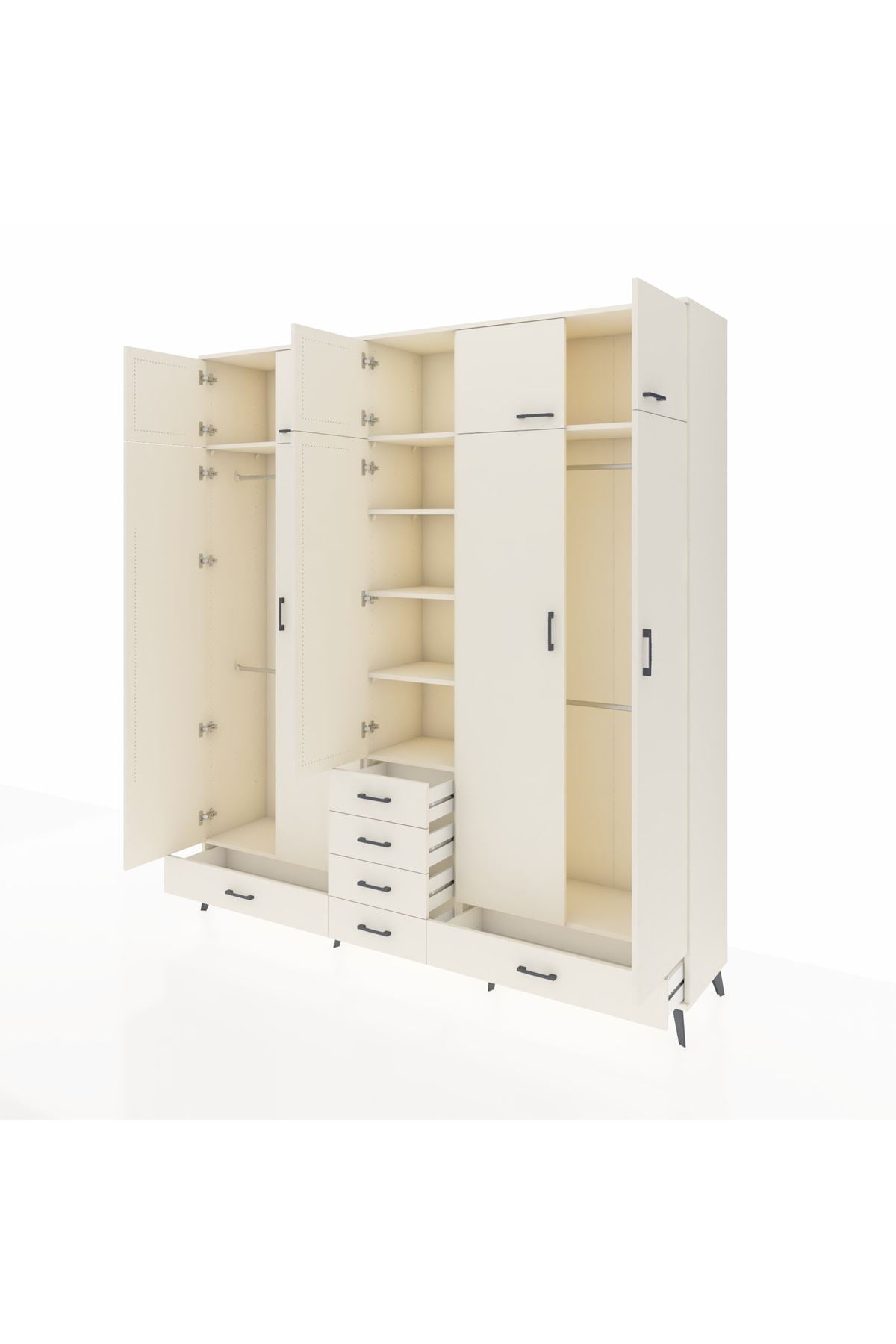 Hyperion Dolap 6 Raflı 6 Çekmeceli 4 Askılı 220x44x243 Aytaşı-Aytaşı/Aytaşı