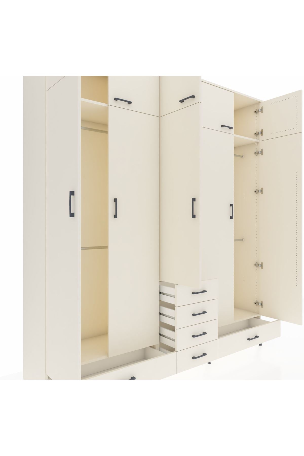 Hyperion Dolap 6 Raflı 6 Çekmeceli 4 Askılı 220x44x243 Aytaşı-Aytaşı/Aytaşı